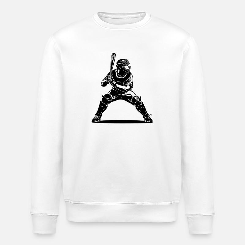 Baseball Player Baseball Artwork - Stanley/Stella ROLLER Unisex Organic Sweatshirt - white