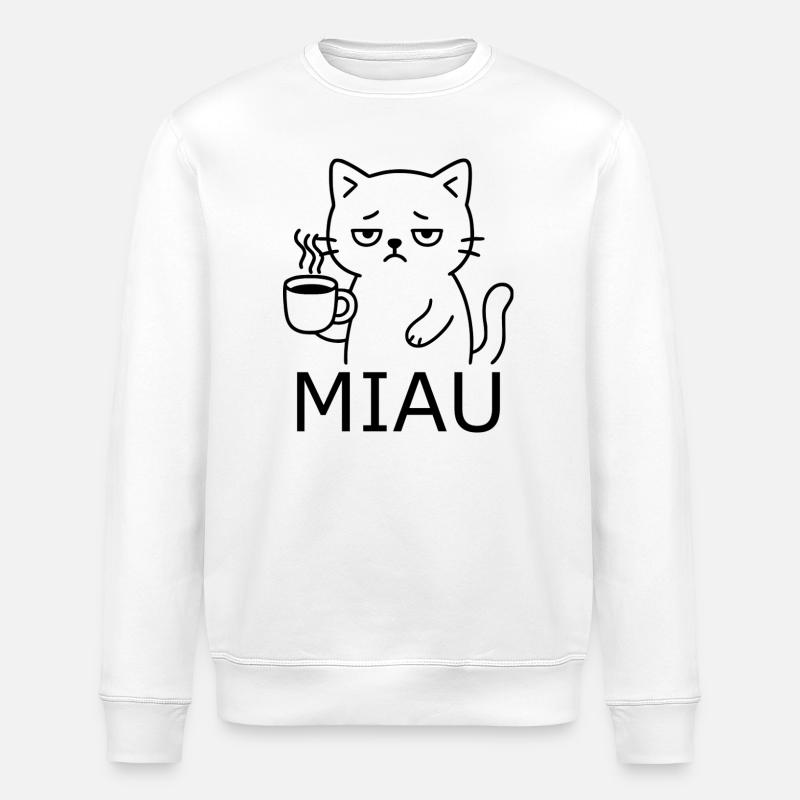 Müde Katze - Stanley/Stella Unisex Bio-Sweatshirt ROLLER - Weiß