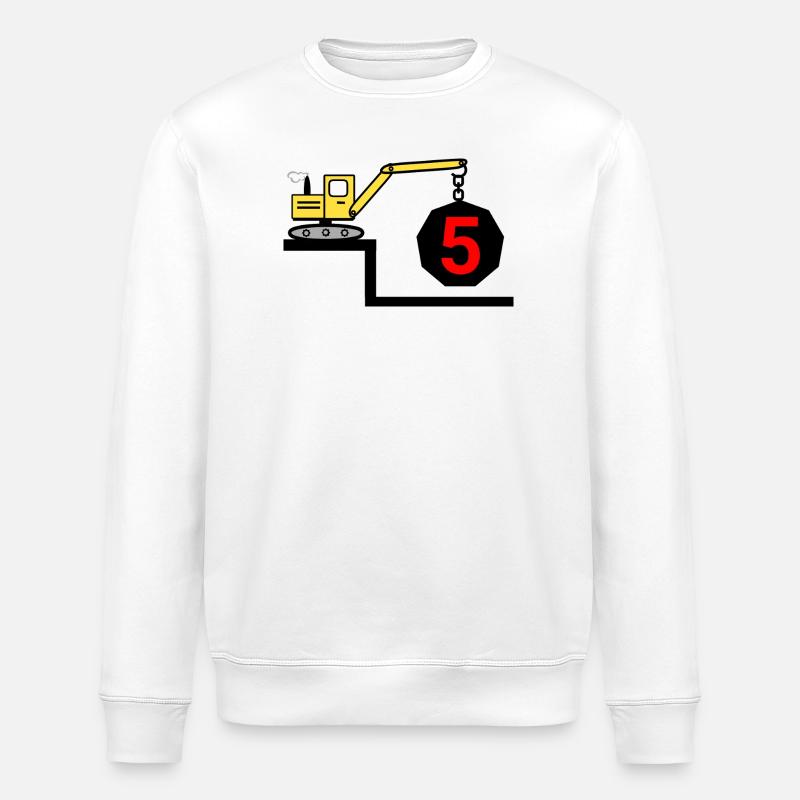 Excavator - Stanley/Stella ROLLER Unisex Organic Sweatshirt - white