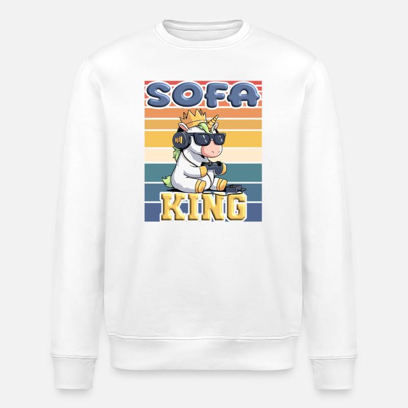 Sofa King Einhorn - Stanley/Stella Unisex Bio-Sweatshirt ROLLER - Weiß