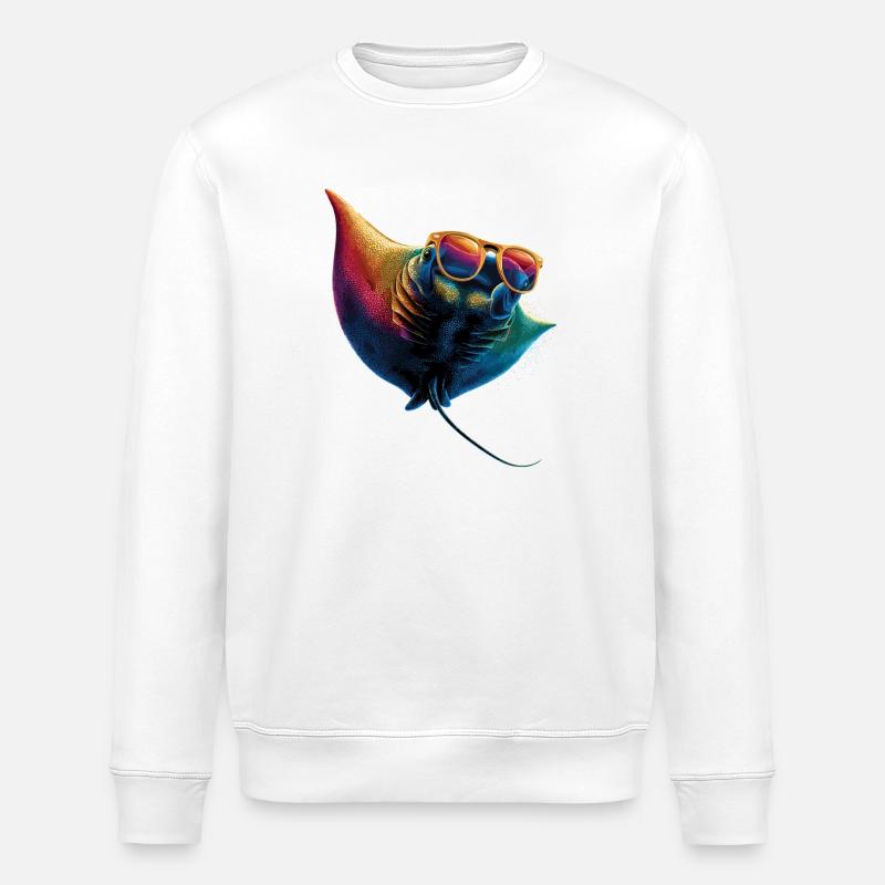 Manta Rochen Teufelsrochen Stachelrochen Taucher - Stanley/Stella Unisex Bio-Sweatshirt ROLLER - Weiß