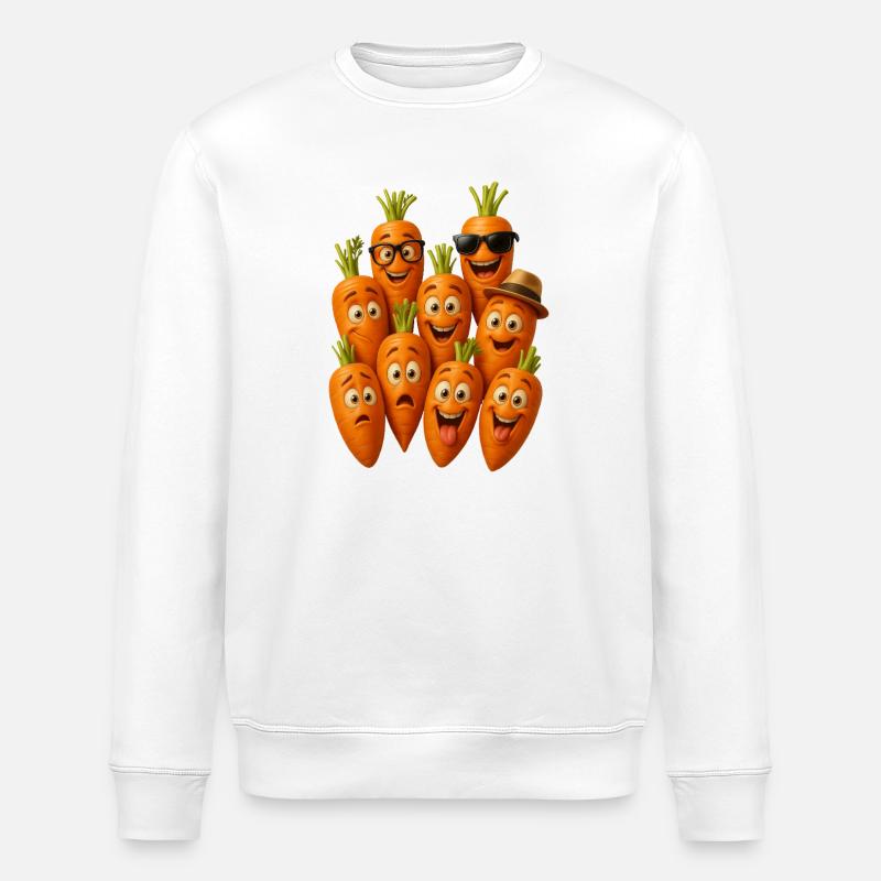 Gang de carottes heureux - Sweat bio ROLLER Stanley/Stella Unisexe - blanc