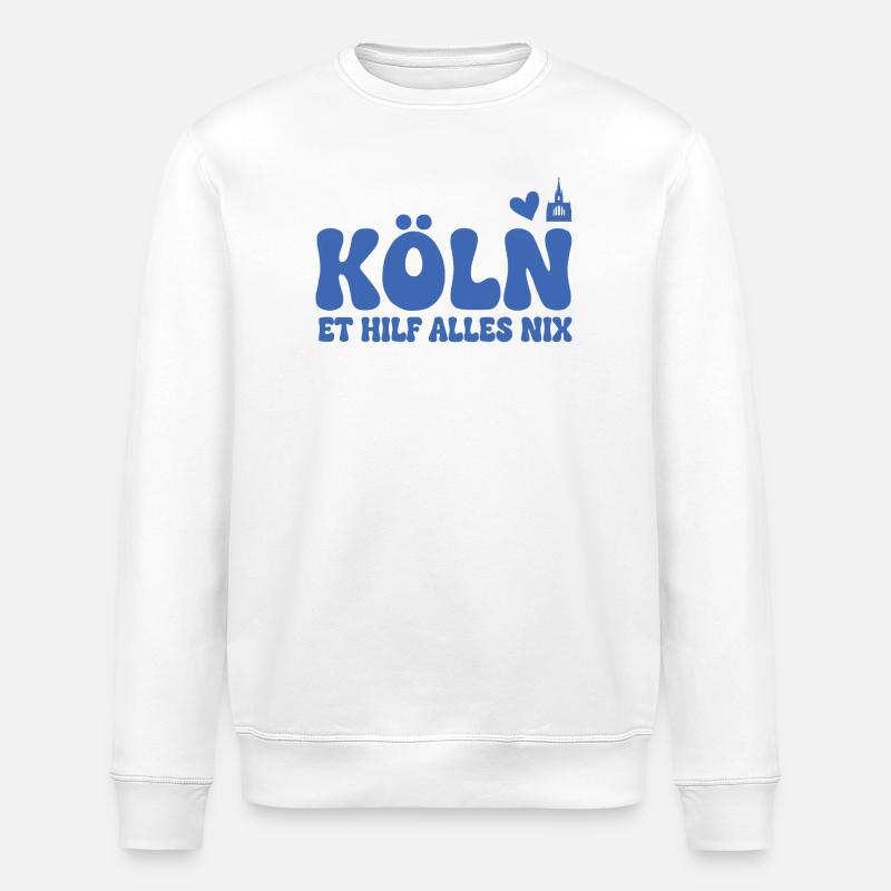 Köln Dialekt Grobschrift Logo - Stanley/Stella Unisex Bio-Sweatshirt ROLLER - Weiß