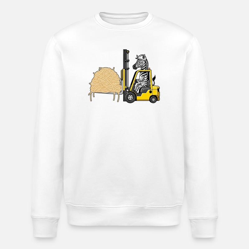 Lustiges Zebra Staplerfahrer Spaghetti Italienisch - Stanley/Stella Unisex Bio-Sweatshirt ROLLER - Weiß
