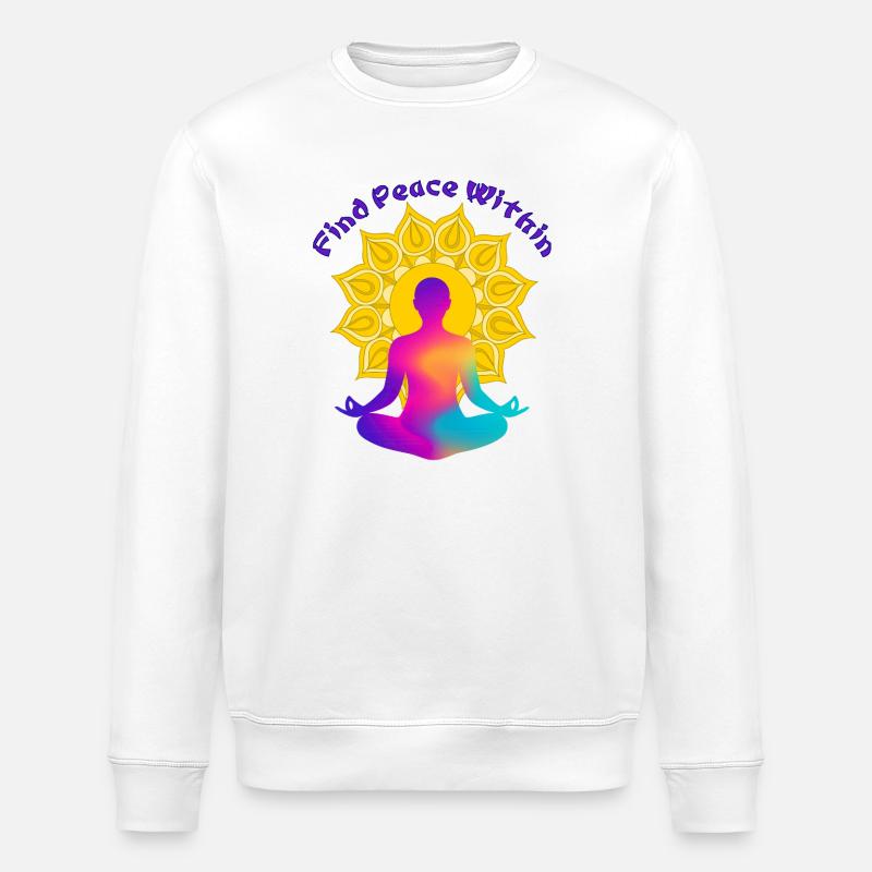 Find a Peace Within Mandala Glow - Stanley/Stella ROLLER Unisex Organic Sweatshirt - white