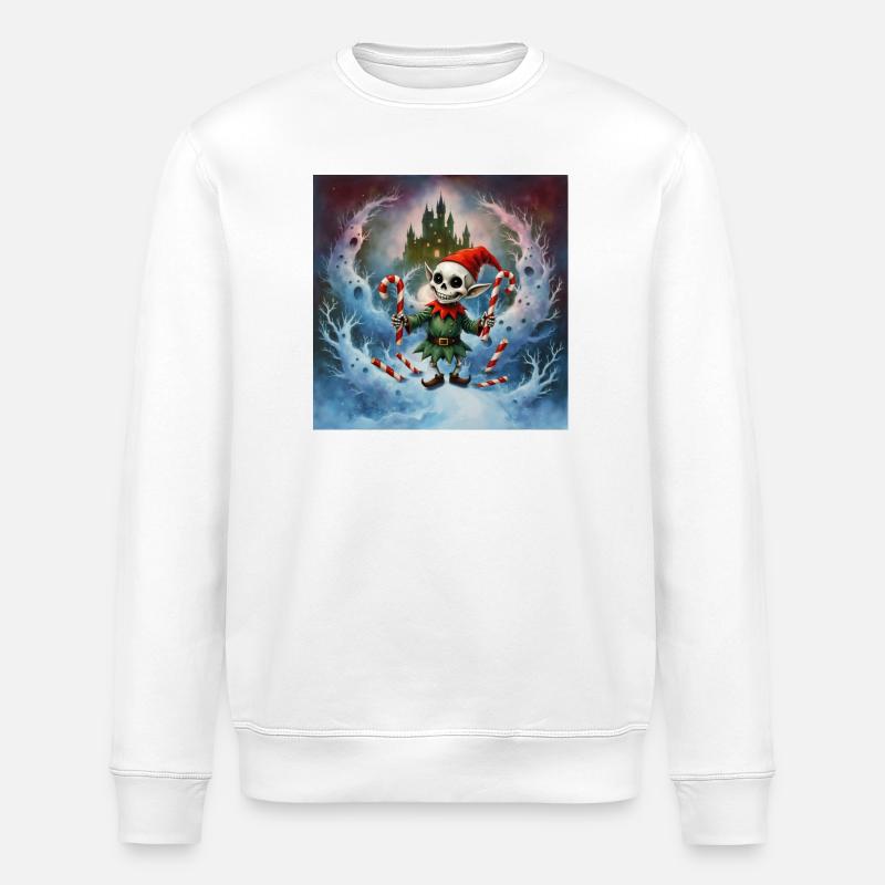 Weihnachten Skelett Elf - Stanley/Stella Unisex Bio-Sweatshirt ROLLER - Weiß