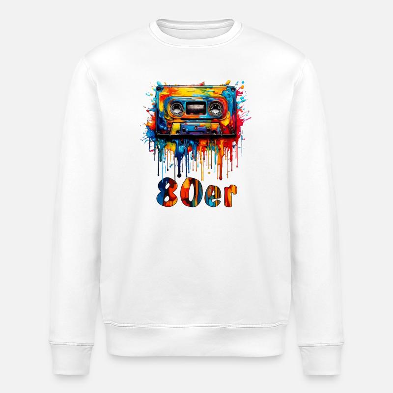 CASSETTE DE MUSIQUE années 80 - Sweat bio ROLLER Stanley/Stella Unisexe - blanc