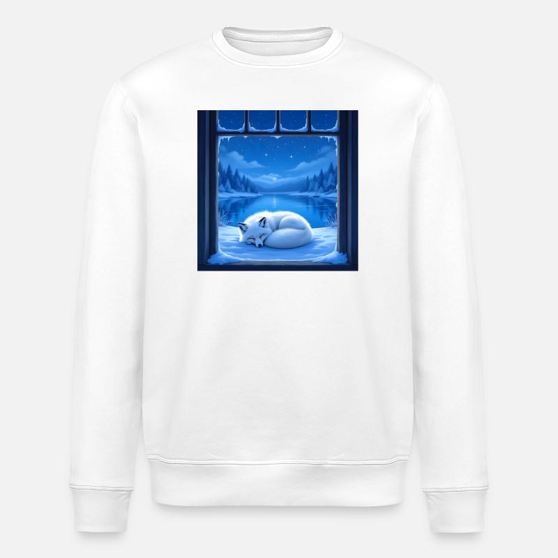 Snow fox - Stanley/Stella ROLLER Unisex Organic Sweatshirt - white