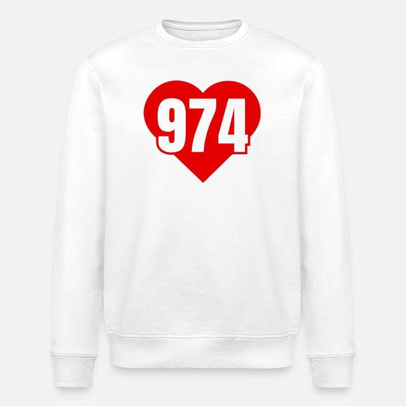 Rotes Herz 974 - Stanley/Stella Unisex Bio-Sweatshirt ROLLER - Weiß