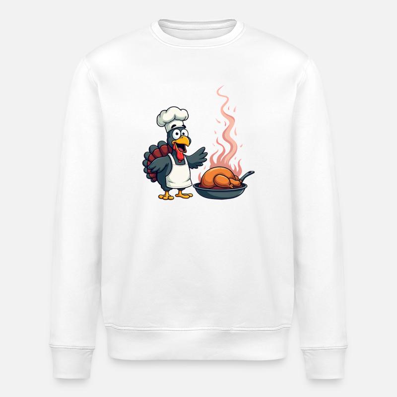 Thanksgiving Truthahn Koch - Stanley/Stella Unisex Bio-Sweatshirt ROLLER - Weiß