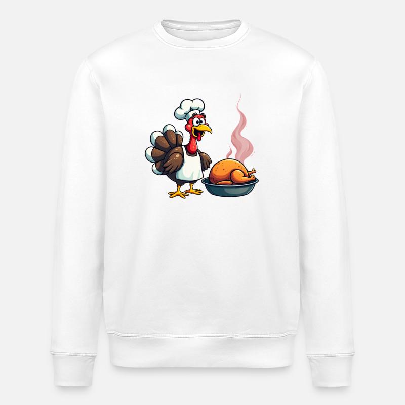 Thanksgiving Truthahn Koch - Stanley/Stella Unisex Bio-Sweatshirt ROLLER - Weiß