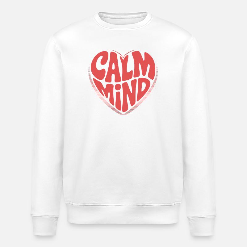 Calm Mind – Retro Herz Design - Sweat bio ROLLER Stanley/Stella Unisexe - blanc