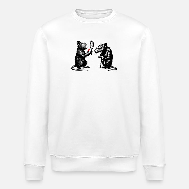 Rat Noir Miroir Duel - Sweat bio ROLLER Stanley/Stella Unisexe - blanc