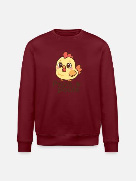 Papa Poule - Father's Day - Stanley/Stella ROLLER Unisex Organic Sweatshirt - white
