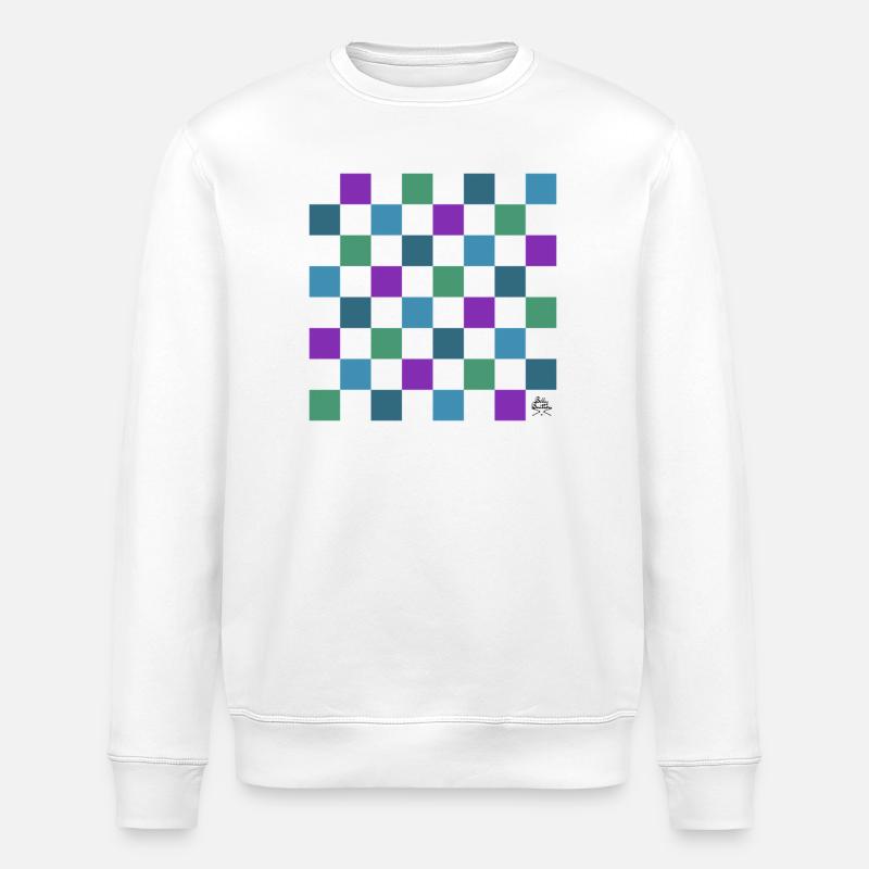 Chessboard - Design by Belly Buitton - Stanley/Stella ROLLER Unisex Organic Sweatshirt - white