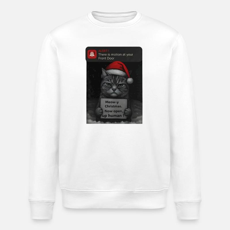 Chat Noël avec des chats drôles - Sweat bio ROLLER Stanley/Stella Unisexe - blanc