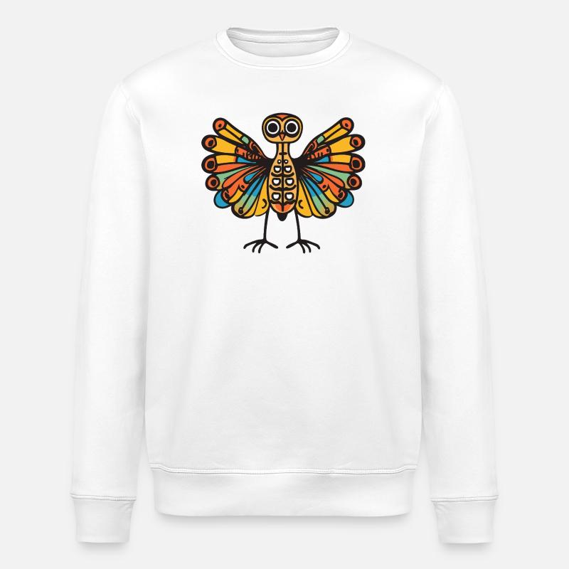 Pfau Vogel Halloween Zombie - Stanley/Stella Unisex Bio-Sweatshirt ROLLER - Weiß