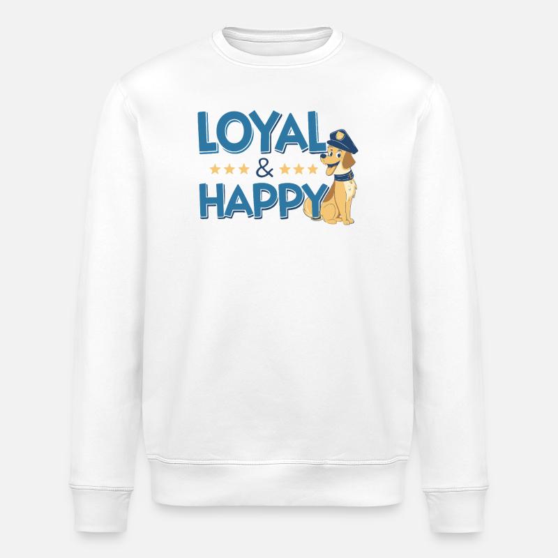Loyaler und glücklicher Hundekapitän - Stanley/Stella Unisex Bio-Sweatshirt ROLLER - Weiß
