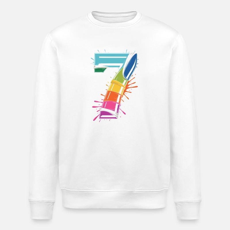 Rainbow7 Splash Design - Sweat bio ROLLER Stanley/Stella Unisexe - blanc