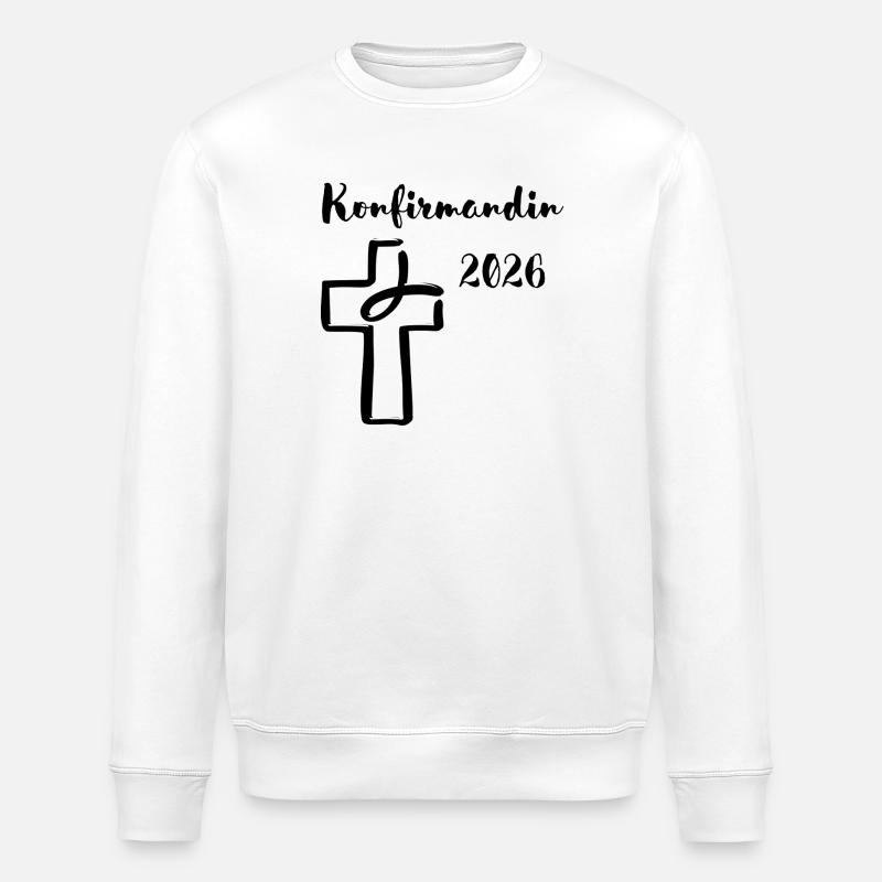 Confirmation 2026 Confirmation Croix et Poisson - Sweat bio ROLLER Stanley/Stella Unisexe - blanc