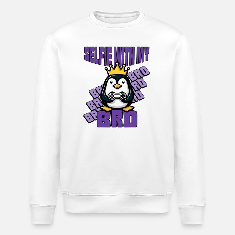 Selfie with my bro - controller - Stanley/Stella Unisex Bio-Sweatshirt ROLLER - Weiß