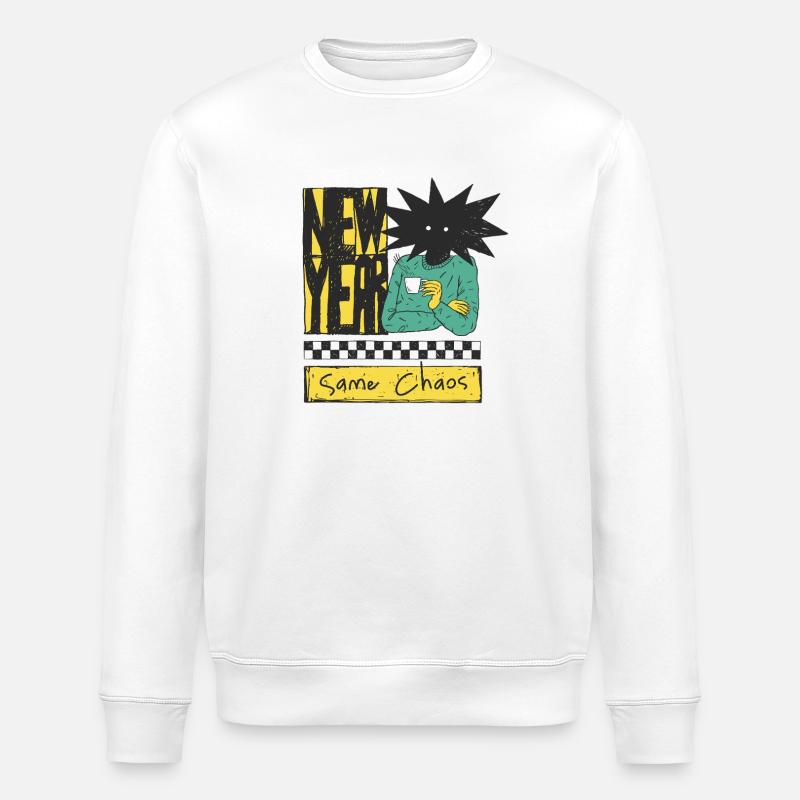 Nouvel An : Chaos créatif - Sweat bio ROLLER Stanley/Stella Unisexe - blanc