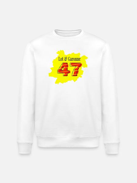 Map Lot et Garonne 47 - Stanley/Stella ROLLER Unisex Organic Sweatshirt - white