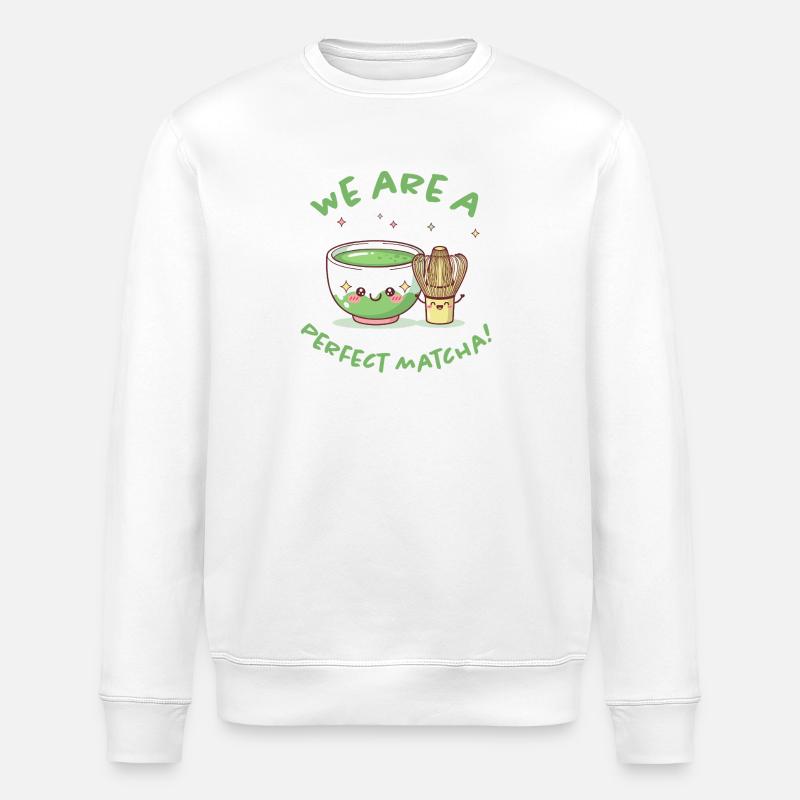 Perfekter Matcha Moment - Stanley/Stella Unisex Bio-Sweatshirt ROLLER - Weiß