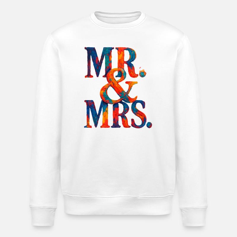 MR. & MRS - Romantic Wedding - Newlyweds - Stanley/Stella ROLLER Unisex Organic Sweatshirt - white