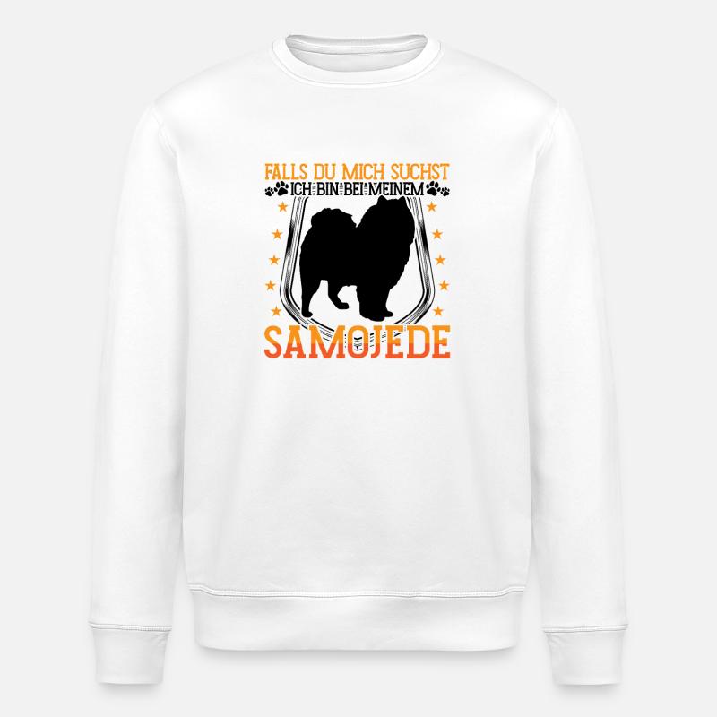 Samojede mich suchen Schlittenhund - Stanley/Stella Unisex Bio-Sweatshirt ROLLER - Weiß