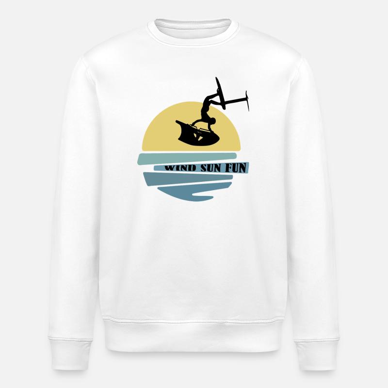 Wingfoil Sunset - Stanley/Stella ROLLER Unisex Organic Sweatshirt - white