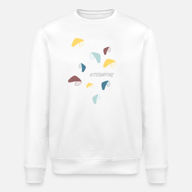 Kitesurfing Pastel Pattern - Stanley/Stella ROLLER Unisex Organic Sweatshirt - white
