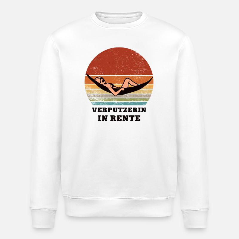 Pension plasterer Pensioner Retired plasterer - Stanley/Stella ROLLER Unisex Organic Sweatshirt - white