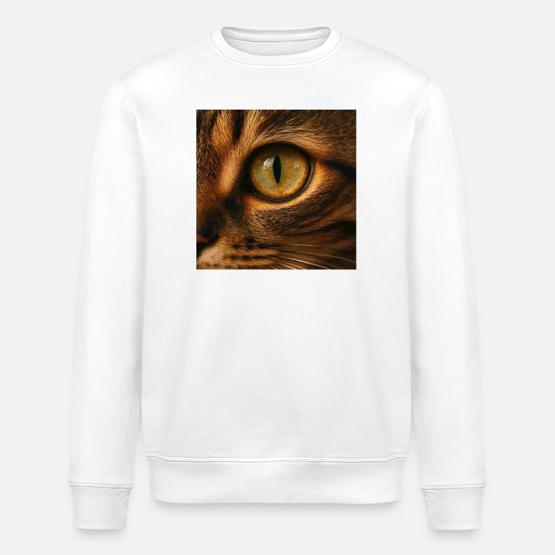Animal - Chat, Gros Plan De L’œil - Sweat bio ROLLER Stanley/Stella Unisexe - blanc
