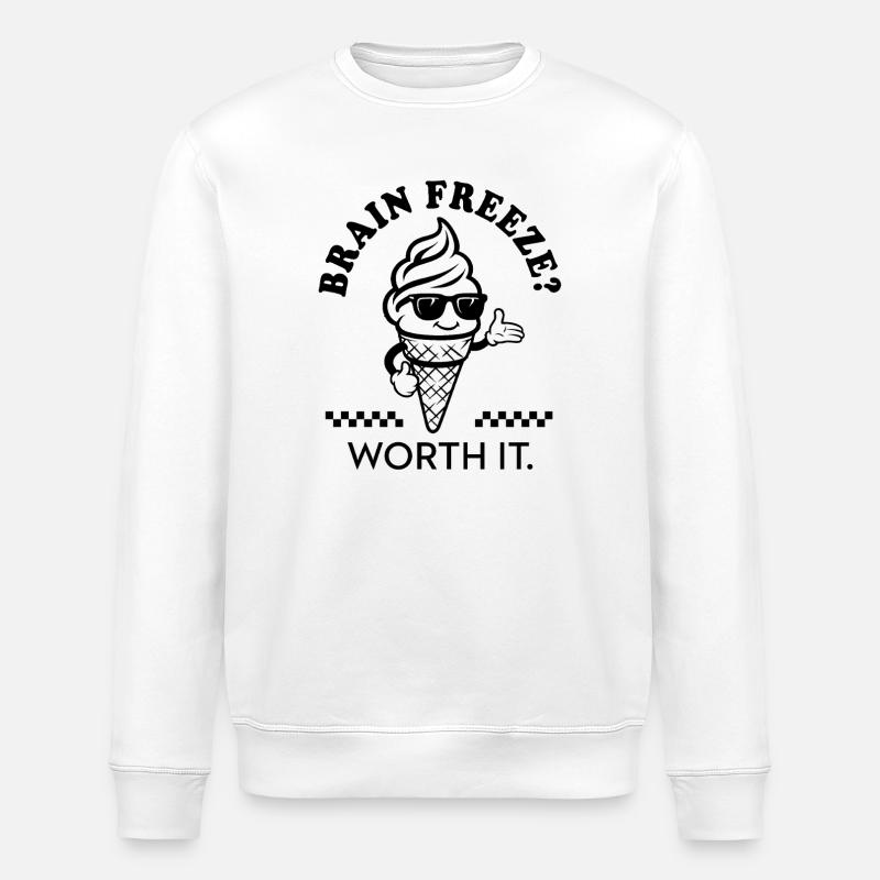 Brain Freezes Worth It - Stanley/Stella ROLLER Unisex Organic Sweatshirt - white