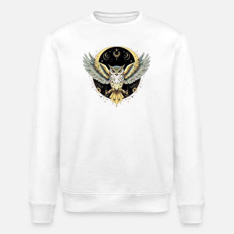 Boho Owl - Stanley/Stella ROLLER Unisex Organic Sweatshirt - white