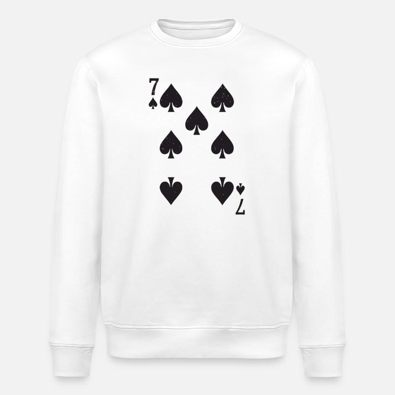 Sieben Spades Hearts Muster Pik - Stanley/Stella Unisex Bio-Sweatshirt ROLLER - Weiß
