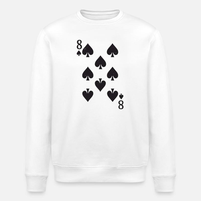 Eight Spades Pattern - Stanley/Stella ROLLER Unisex Organic Sweatshirt - white