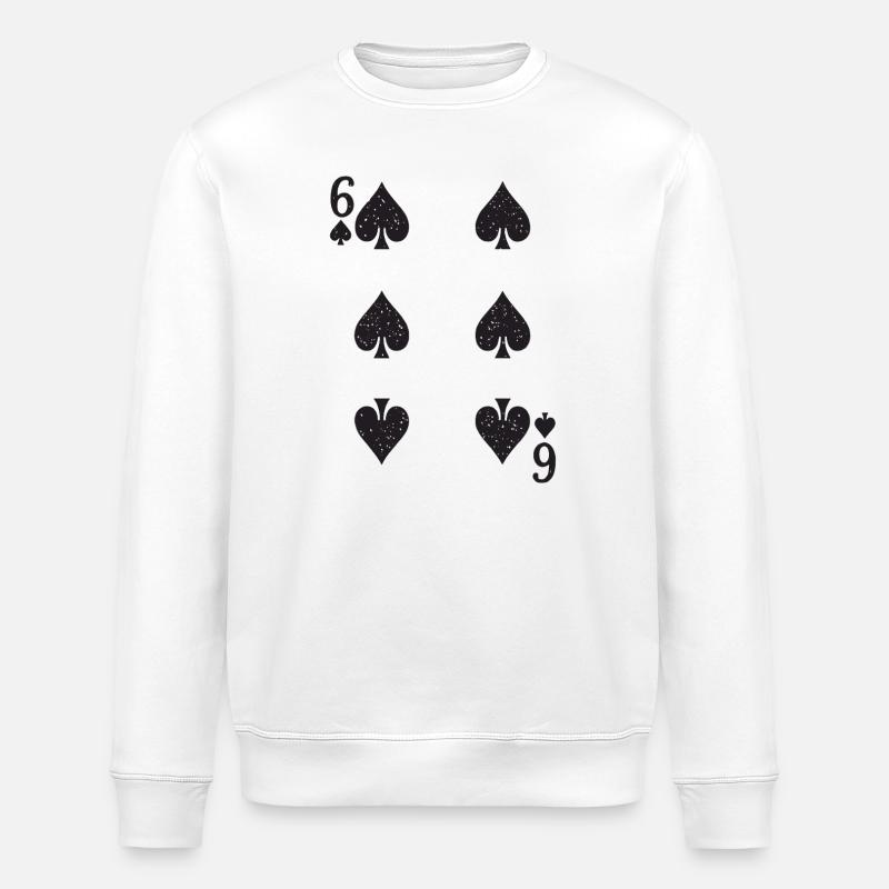Six Spades Nine Spades Pattern - Stanley/Stella ROLLER Unisex Organic Sweatshirt - white