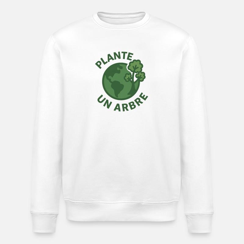 Planète Un Arbre Éco Design - Sweat bio ROLLER Stanley/Stella Unisexe - blanc