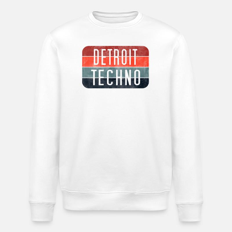 Detroit Techno Neon Emblem - Stanley/Stella Unisex Bio-Sweatshirt ROLLER - Weiß