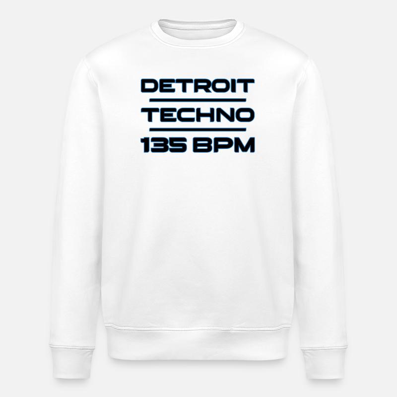 Detroit Techno 135 BPM - Stanley/Stella ROLLER Unisex Organic Sweatshirt - white