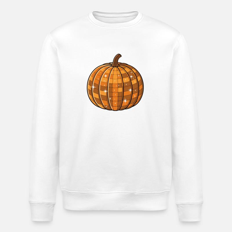 Geometrischer Disco Kürbis - Stanley/Stella Unisex Bio-Sweatshirt ROLLER - Weiß