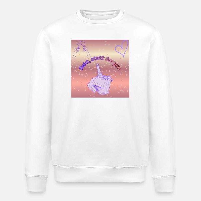Sekt statt Sorgen - Stanley/Stella Unisex Bio-Sweatshirt ROLLER - Weiß