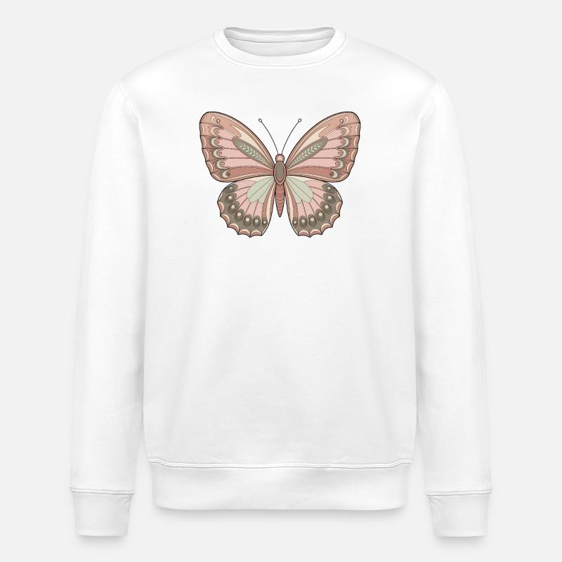 Papillon bohème - Sweat bio ROLLER Stanley/Stella Unisexe - blanc