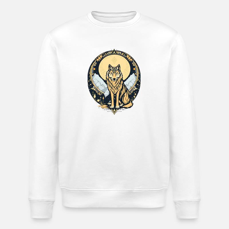 Loup Bohème - Sweat bio ROLLER Stanley/Stella Unisexe - blanc