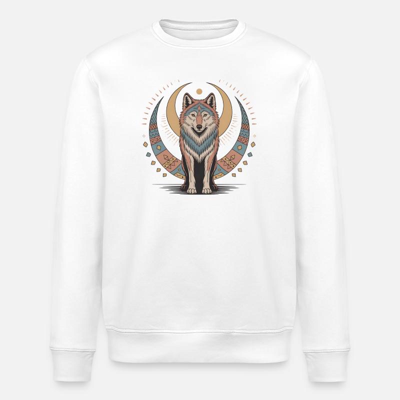 Loup Bohème - Sweat bio ROLLER Stanley/Stella Unisexe - blanc