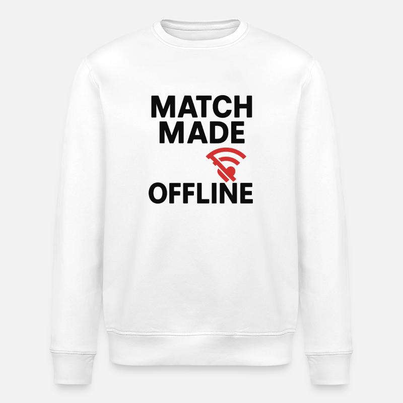 Match Made Offline Love Design - Stanley/Stella Unisex Bio-Sweatshirt ROLLER - Weiß
