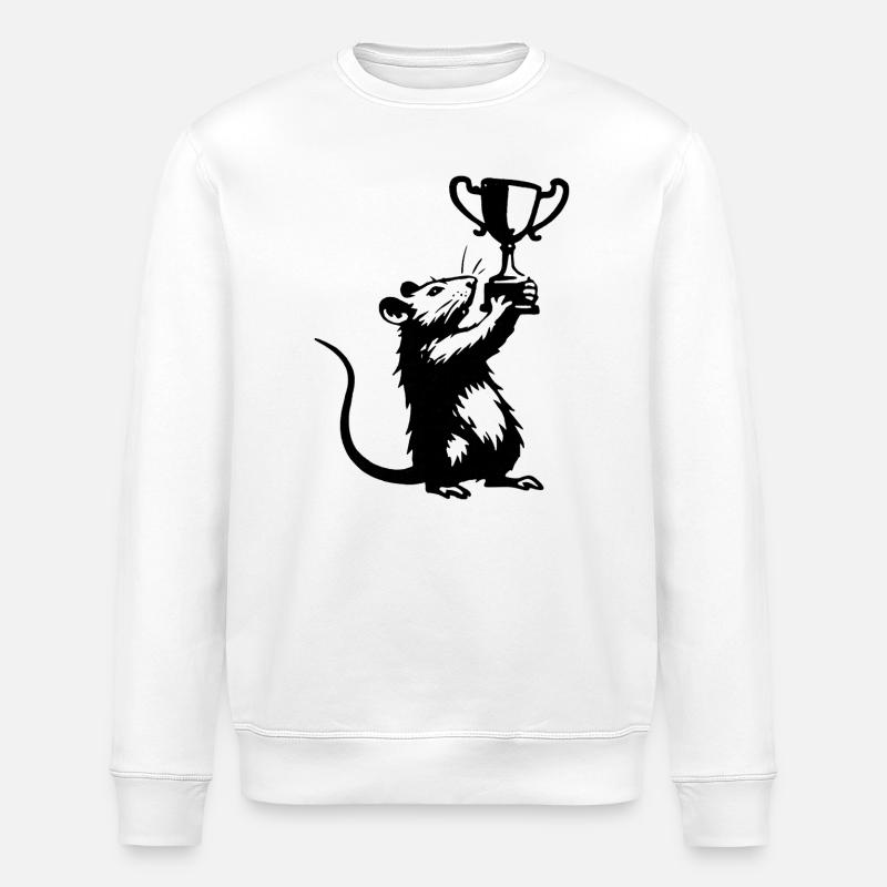 Rat avec coupe - Sweat bio ROLLER Stanley/Stella Unisexe - blanc