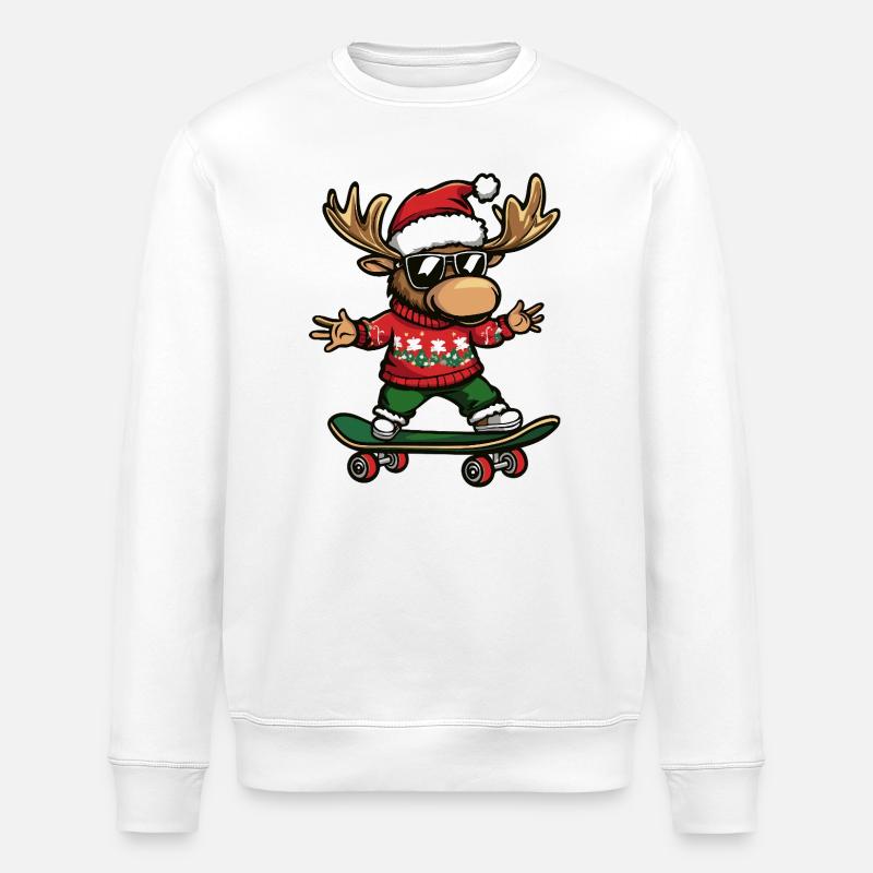 Orignal Noël Drôle - Sweat bio ROLLER Stanley/Stella Unisexe - blanc